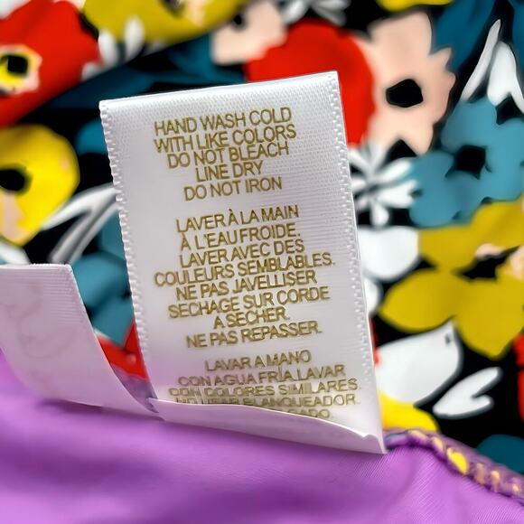 Anne Cole Plus 20W Flower Field Keyhole High‑Neck One‑Piece Swimsuit Swimwear - Picture 10 of 10